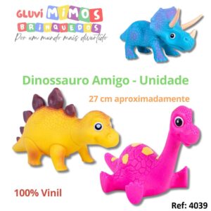 Dinossauro Amigo -  Super Toys - 100% Vinil - 27 cm aproximadamente - Unidade