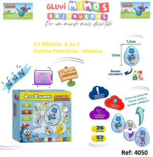 Kit Alfabeto Educativo A Ao Z Galinha Pintadinha - Madeira