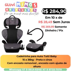 Cadeira Infantil Para Carro Triton Preto Cinza II -  15-36 Kg - Tutti Baby