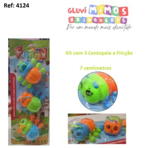 Kit com 3 Centopeia a Fricção  - 7 Centimetro