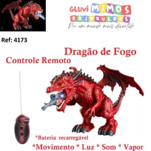 Dragão de Fogo Controle Remoto - *Movimento * Luz * Som * Vapor Polibrinq