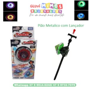 Pião Metalico com Lançador Beyblade Tornado Extreme Top System