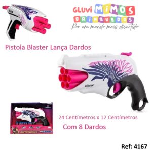 Pistola Blaster Meninas Lança Dardos De Eva - 24 Centímetros x 12 Centímetros
