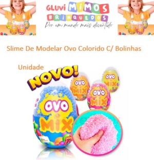 Slime De Modelar Ovo Colorido C/ Bolinhas