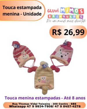 Touca Menina Estampas  - Até 8 anos