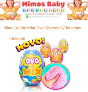 Slime De Modelar Ovo Colorido C/ Bolinhas