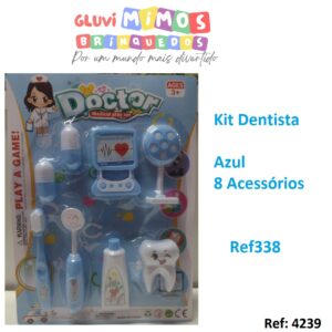 Kit Dentista Azul com 8 Acessórios REF 338