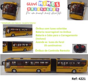 Ônibus de Controle Remoto com Luzes 35 Centímetros