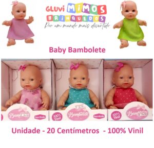 Baby Bambolete Vinil - Unidade - 20 Centímetros  - 100% Vinil