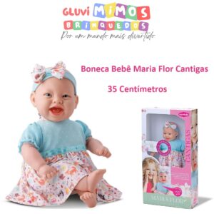 Boneca Bebê Maria Flor Cantigas - Bambola - 35 Centímetros