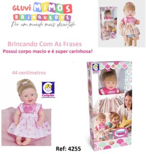 Boneca Cotiplás Brincando Com As Frases -  Fala Frases  - 44 centímetros