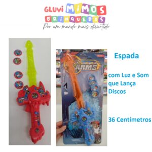 Espada com Luz e Som -Lança Discos - 36 Centímetros