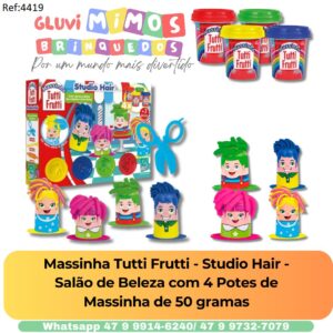 Massinha Tutti Frutti - Studio Hair - Salão de Beleza com 4 Potes de Massinha de 50 gramas