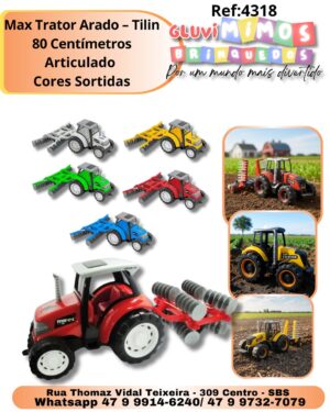 Max Trator Arado – Tilin 80 Centímetros Articulado  Cores Sortidas