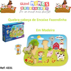 Quebra-cabeça de Encaixe Fazendinha