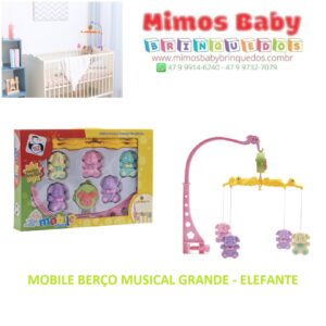 MOBILE BERÇO MUSICAL GRANDE – ELEFANTE