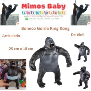 Boneco Gorila King Kong Articulado De Vinil Db Play - 25 cm x 18 cm