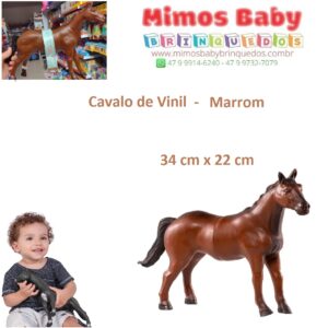 Cavalo de Vinil  - Marrom   34 cm x 22 cm