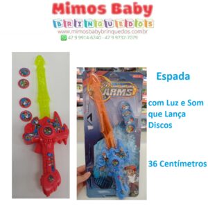 Espada com Luz e Som -Lança Discos - 36 Centímetros