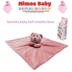 Naninha Baby Soft Ursinho Rosa Pais E Filhos
