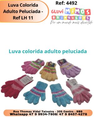 Luva Colorida  Adulto Peluciada - Ref LH 11