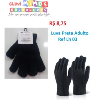 Luva Preta Adulto - Ref Lh 03