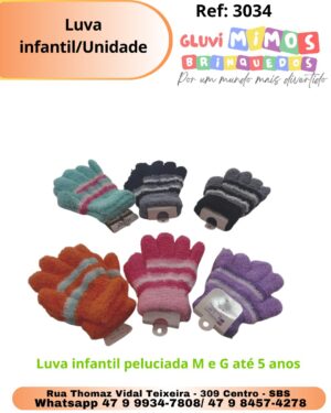 Luva Infantil Peluciada M e G Até 5 Anos - LH 54