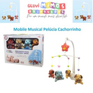 Mobile Musical Pelúcia Cachorrinho - Pais E Filhos