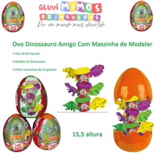 Ovo Dinossauro Amigo Com Massinha Super Toys - 15,5 altura