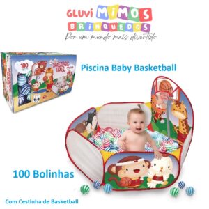 Piscina Baby Basketball 100 Bolinhas Pica Pau