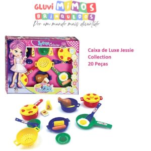 Play Kitchen Jessie 20 Peças Caixa de Luxe Jessie Collection Pica Pau
