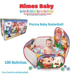 Piscina Baby Basketball 100 Bolinhas Pica Pau