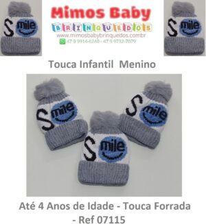 Touca Infantil  Menino Até 4 Anos de Idade - Touca Forrada - Ref 07115