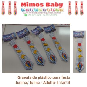 Gravata de plástico para festa Junina/ Julina - Adulto- Infantil