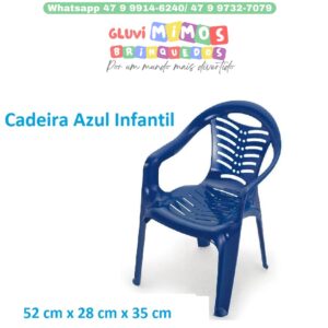 Cadeira Azul Infantil 52 cm x 28 cm x 35 cm