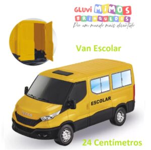 Carrinho De Brinquedo Van Escolar Iveco Daily - Usual - 24 Centímetros