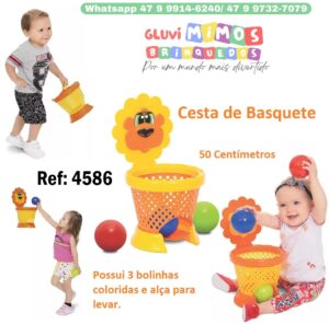 Cesta de Basquete Infantil Basketball Baby Mercotoys - 50 Centímetros