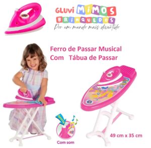 Ferro de Passar Musical Com Tábua de Passar - MercoToys 49 cm x 35 cm 