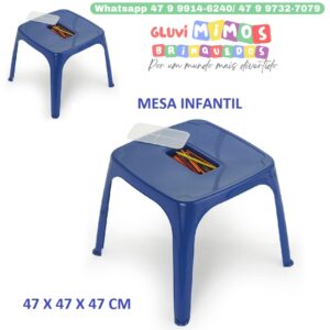 Mesa plástica infantil azul 47 X 47 X 47 CM Plasnorthon