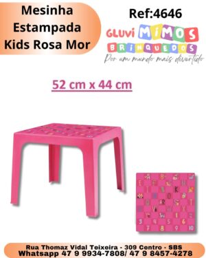 Mesa Rosa Estampada 52 cm x 44 cm - Mor