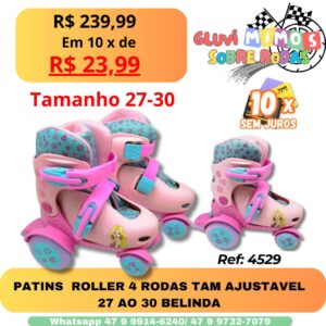 PATINS  ROLLER 4 RODAS TAM AJUSTAVEL 27 AO 30 BELINDA