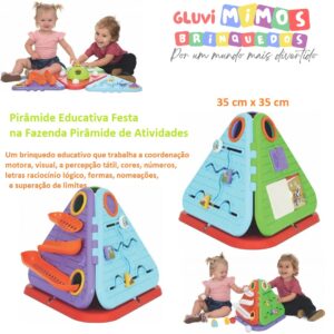 Pirâmide Educativa Festa na Fazenda Pirâmide de Atividades - 35 cm x 35 cm