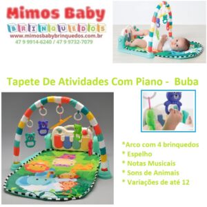 Tapete De Atividades  com Mobile e Piano Divertido Buba Baby - Com Musica e Espelho