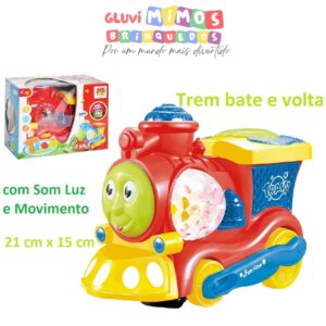 Trem bate e volta com Som Luz e Movimento  - 21 cm x 15 cm