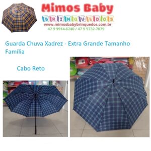 Guarda Chuva Xadrez - Extra Grande Tamanho Família Cabo Reto