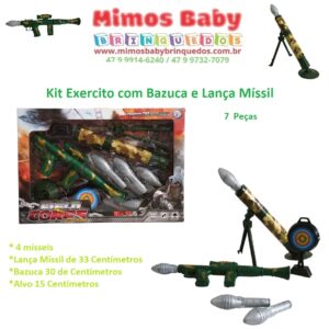 Kit Exercito com Bazuca e Lança Míssil - 7  Peças
