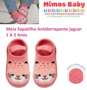 Meia Sapatilha Antiderrapante jaguar 1 A 3 Anos
