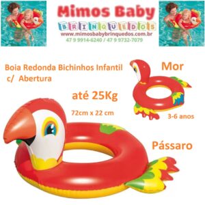 Boia Redonda Bichinhos Infantil c/  Abertura 72cm x 22 cm 3-6 anos - Mor - Pássaro -até 25Kg