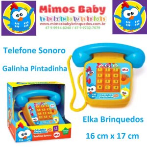 Telefone Sonoro Galinha Pintadinha - Elka brinquedos 16 cm x 17 cm