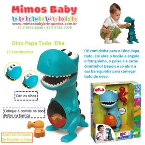 Dino Papa Tudo - Gira Olhos - Comidinha  Sai Na Barriga  Nhac  - Elka - 27 Centímetros